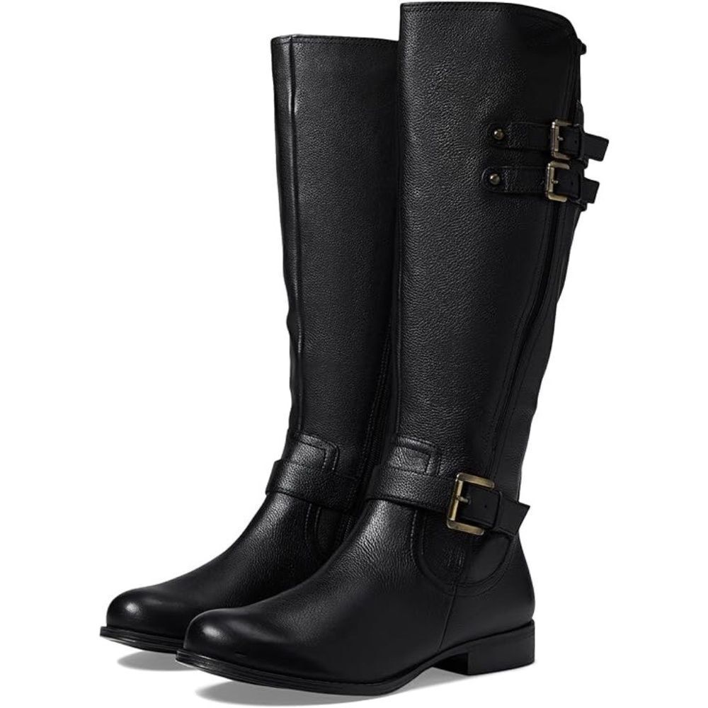 Naturalizer Jessie Black Leather Riding Boots Sz 12 WIDE WIDTH‎